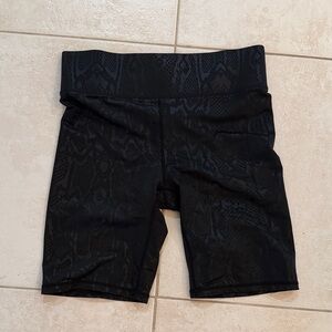 Terez Black Snake Print Biker Shorts